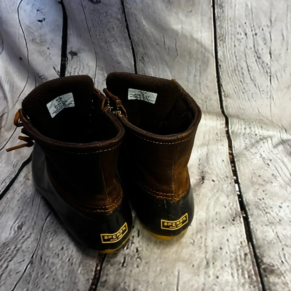 Sperry Top-Sider STS91176 Brown Ankle Saltwater Duck‎ Boots Women’s Size 8M GUC